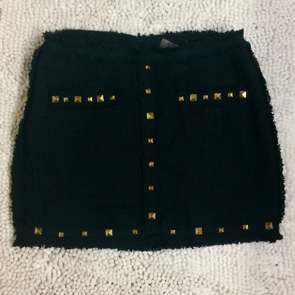 Umgee Black Skirt with Gold Details